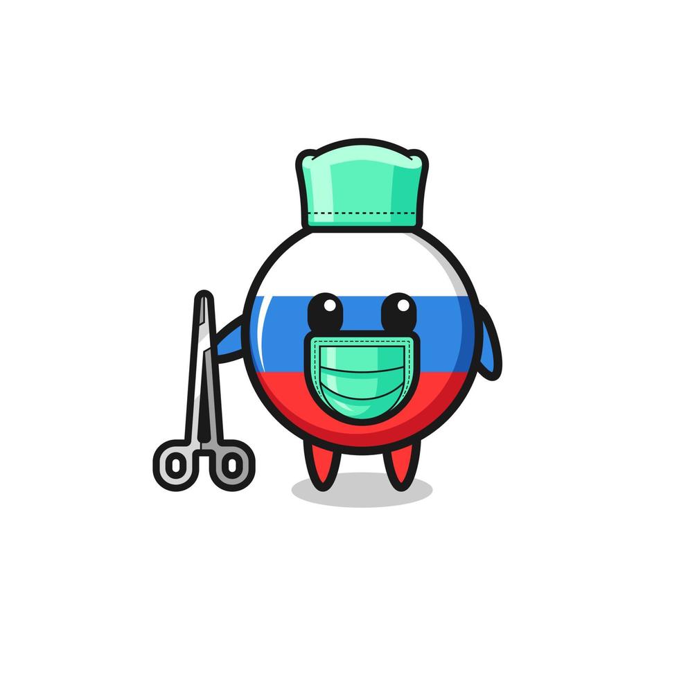 surgeon russia flag mascot character vector