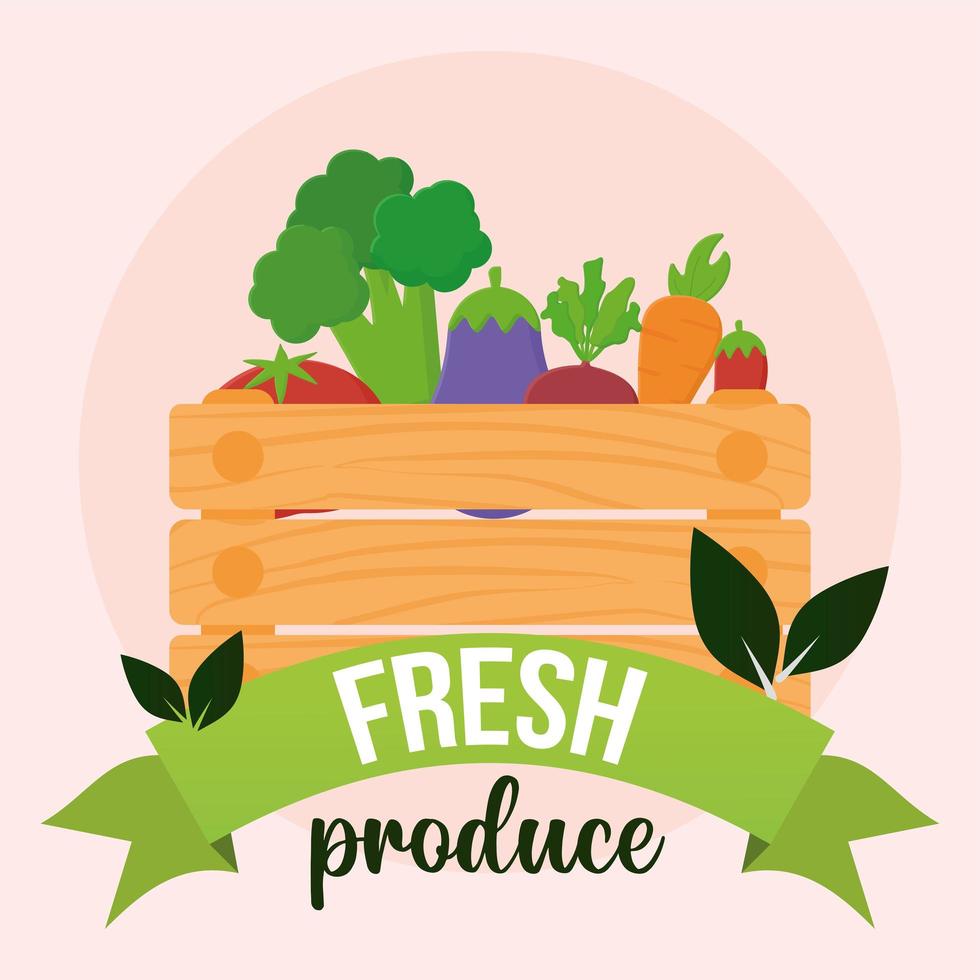 fresh produce invitation vector