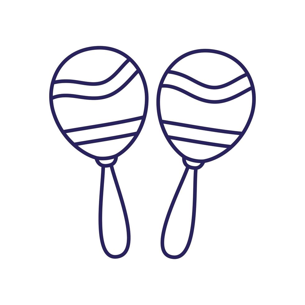 icono de estilo de línea de instrumento de maracas diseño vectorial vector