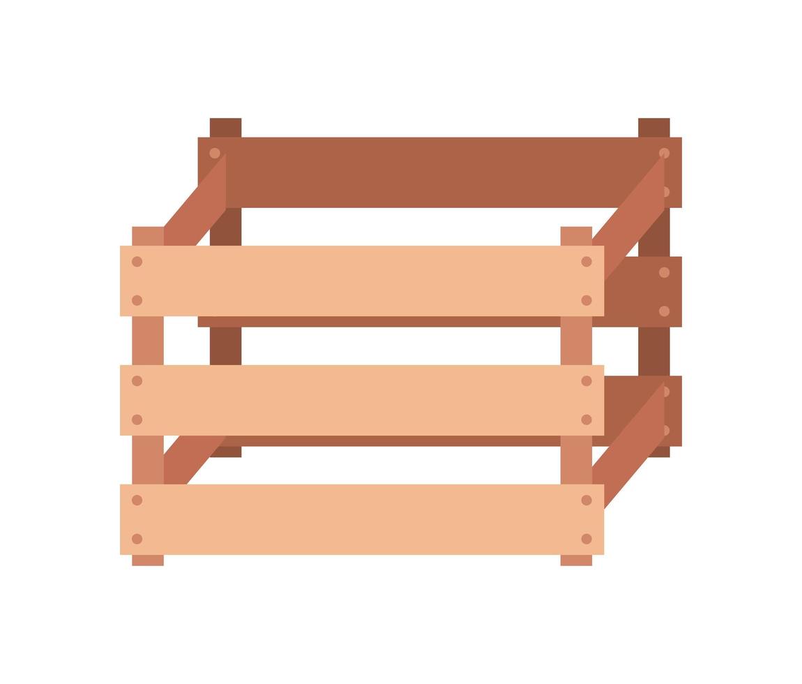 wooden basket design vector