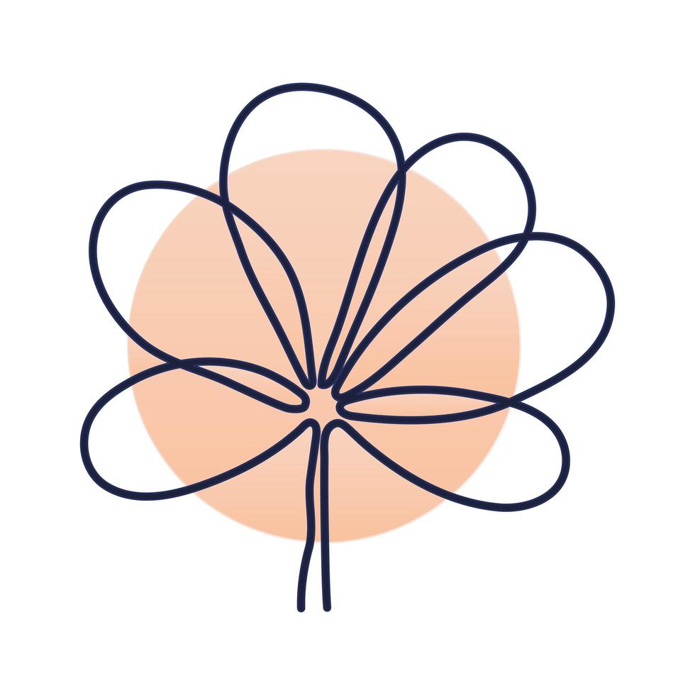 clover plant with stem, one line style vector