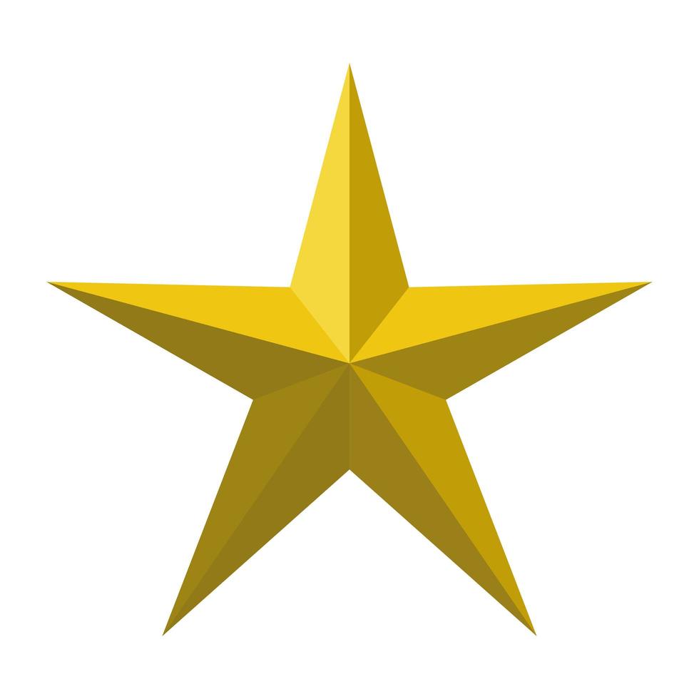 star with yellow color and five points vector