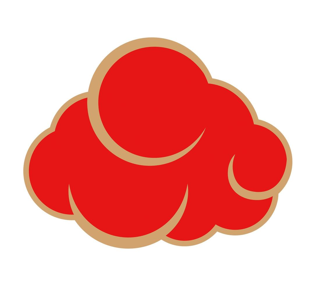 chinese red cloud vector