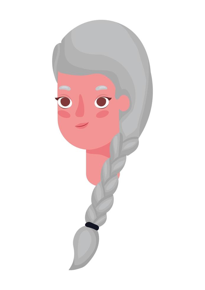 diseño de vector de cabeza de dibujos animados de mujer senior