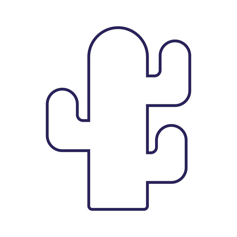 cactus line style icon vector design