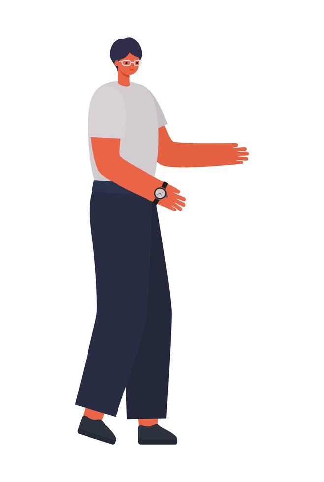 man dressed in gray shirt vector