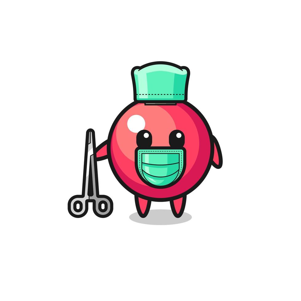 surgeon cranberry mascot character vector