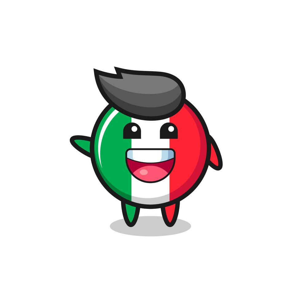 feliz, bandera de italia, lindo, mascota, carácter vector