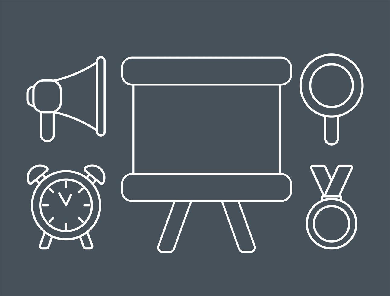 five life skills items vector