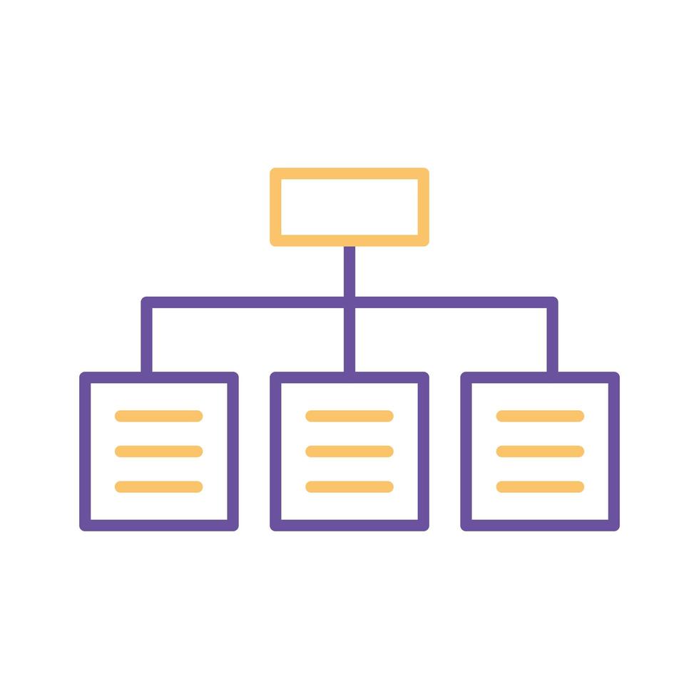 diseño de vector de icono de estilo de línea de diagrama de flujo