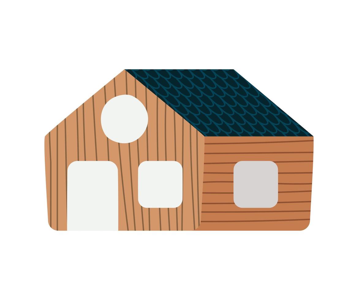 wooden house design vector