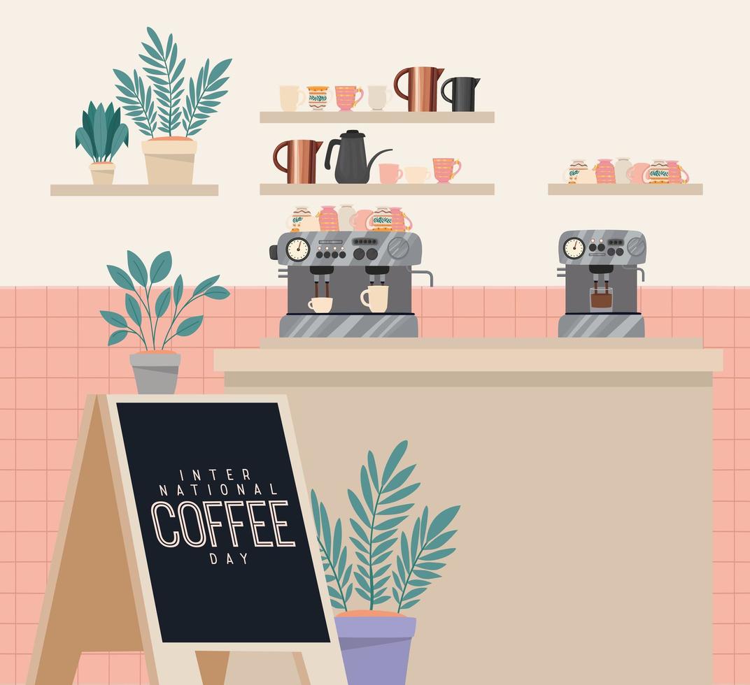 coffee shop illustration vector