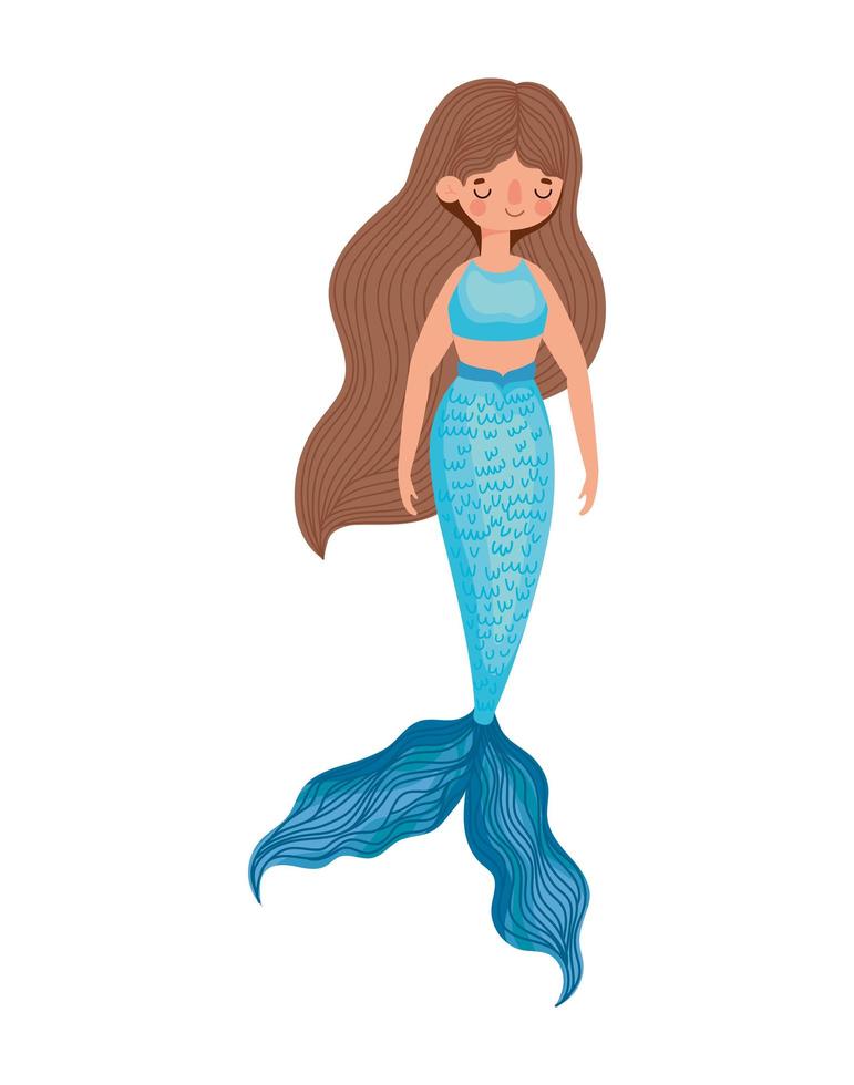 ilustración de sirena azul vector