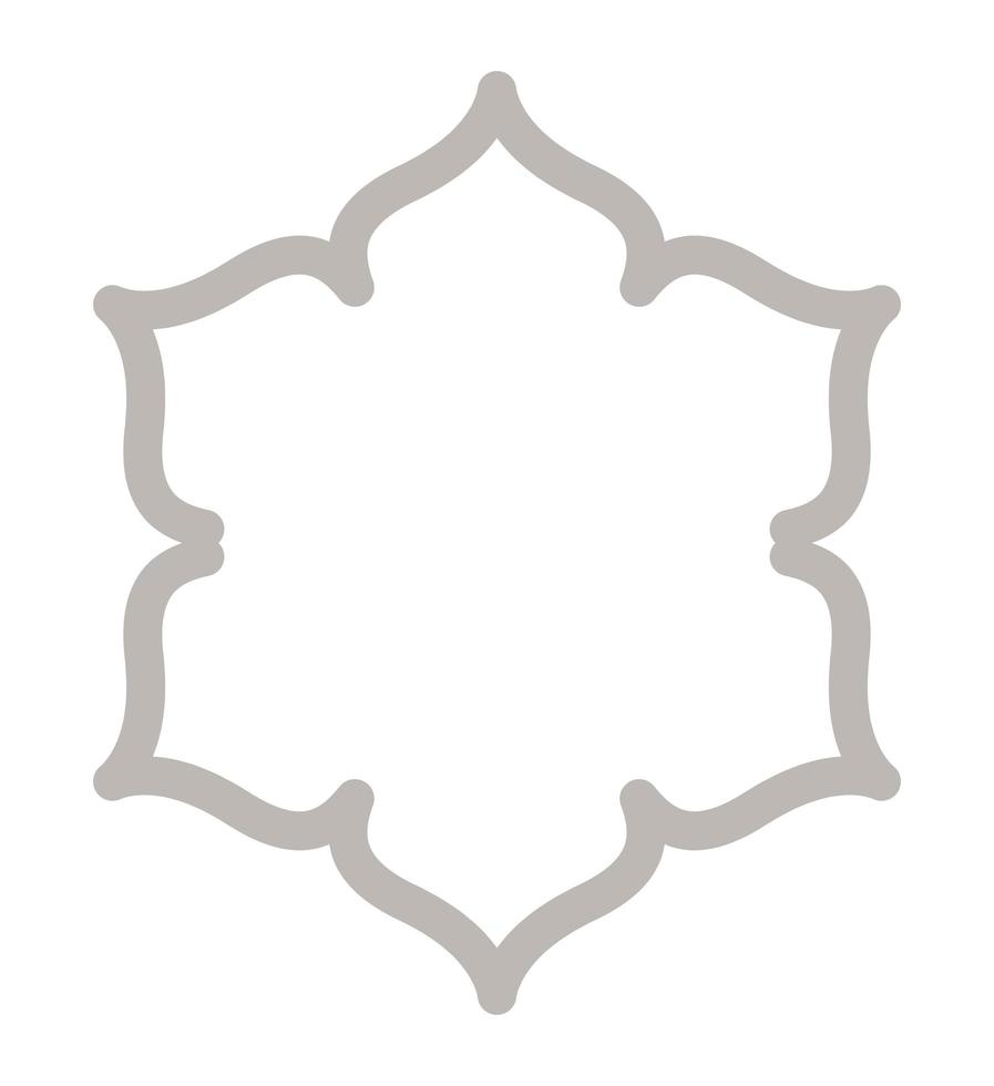 silver flower shaped decorative ornament vector design