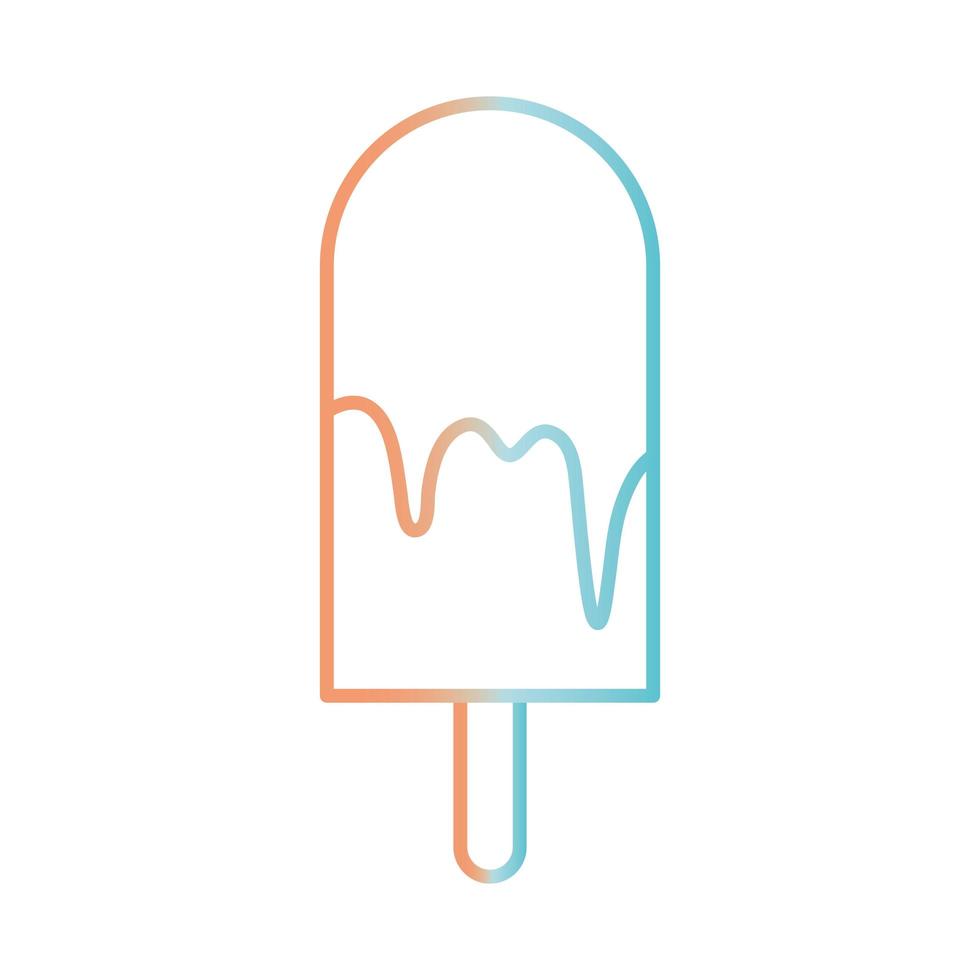 ice cream with stick gradient style icon vector design