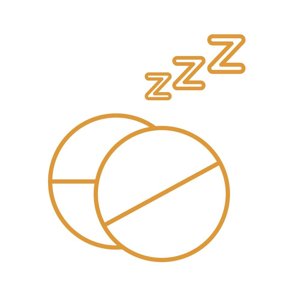 pastillas para dormir, línea, estilo, icono, vector, diseño vector