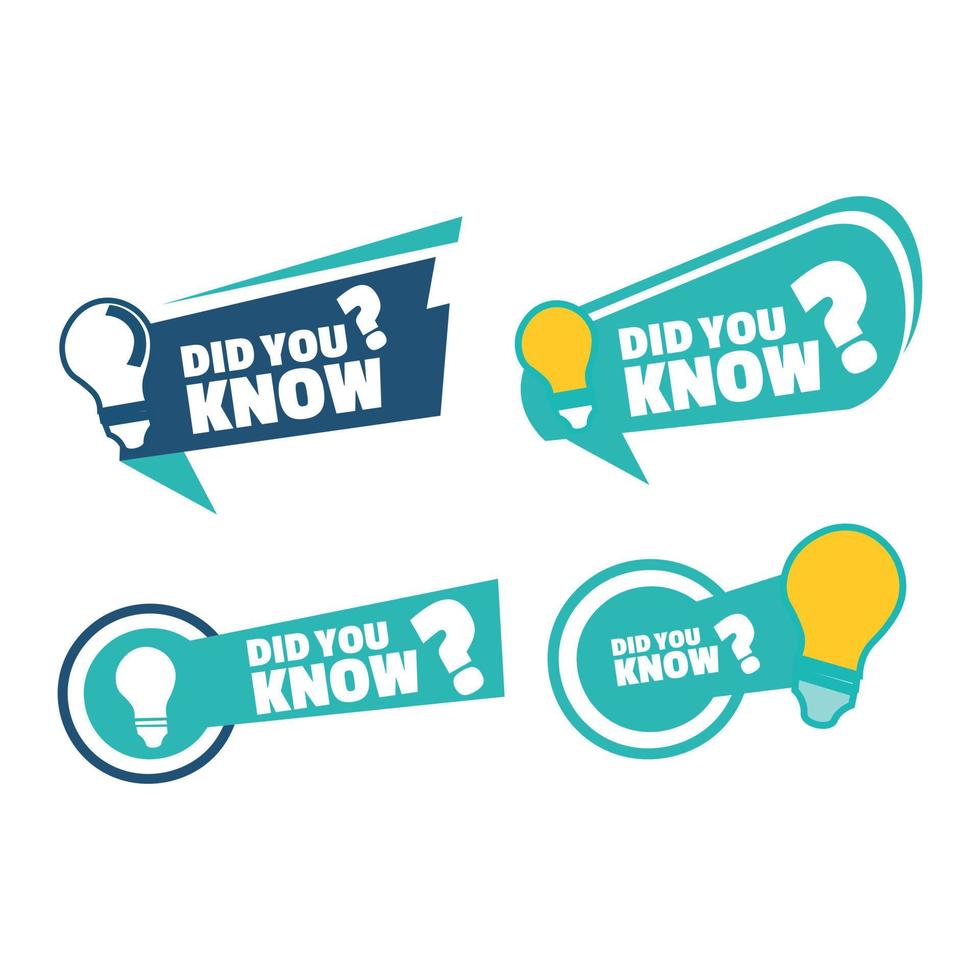 did you know with question label lamp sticker blue vector