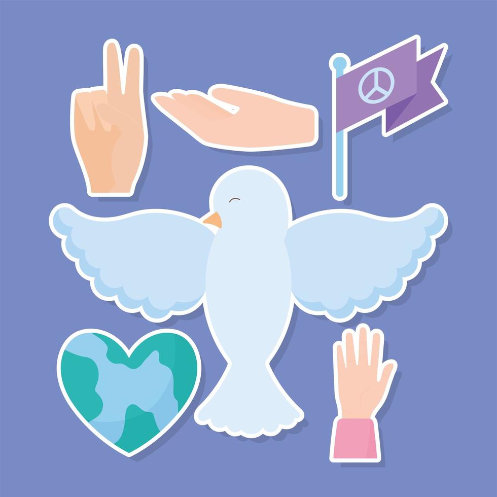 six pacifism items vector