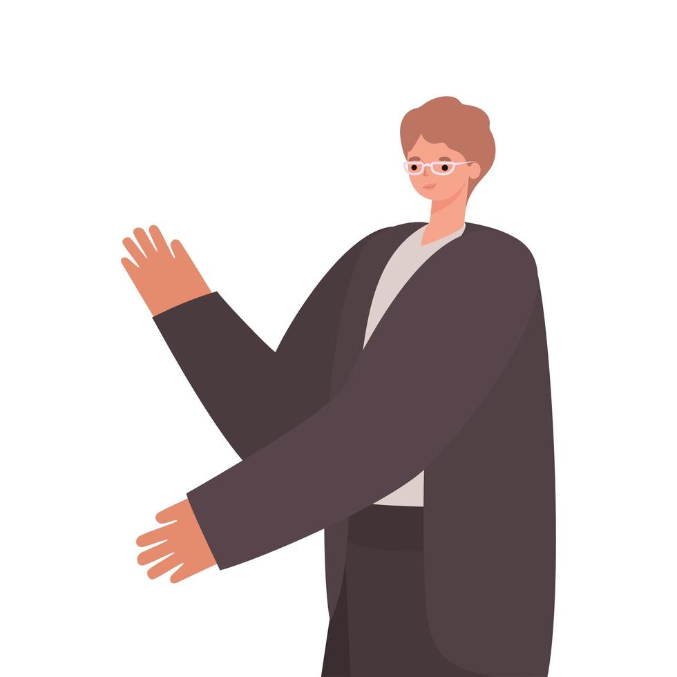 man with ligth brown hair and a dark suit vector