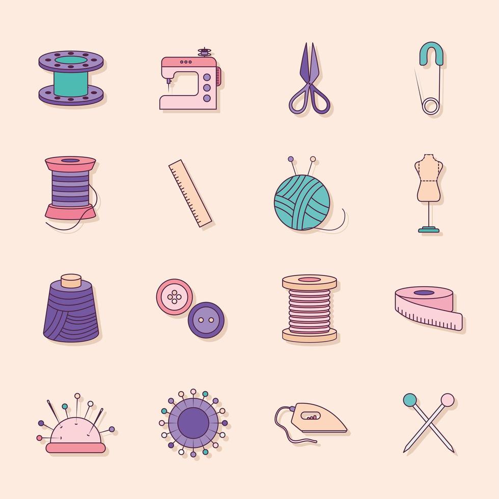 sixteen fashion items vector