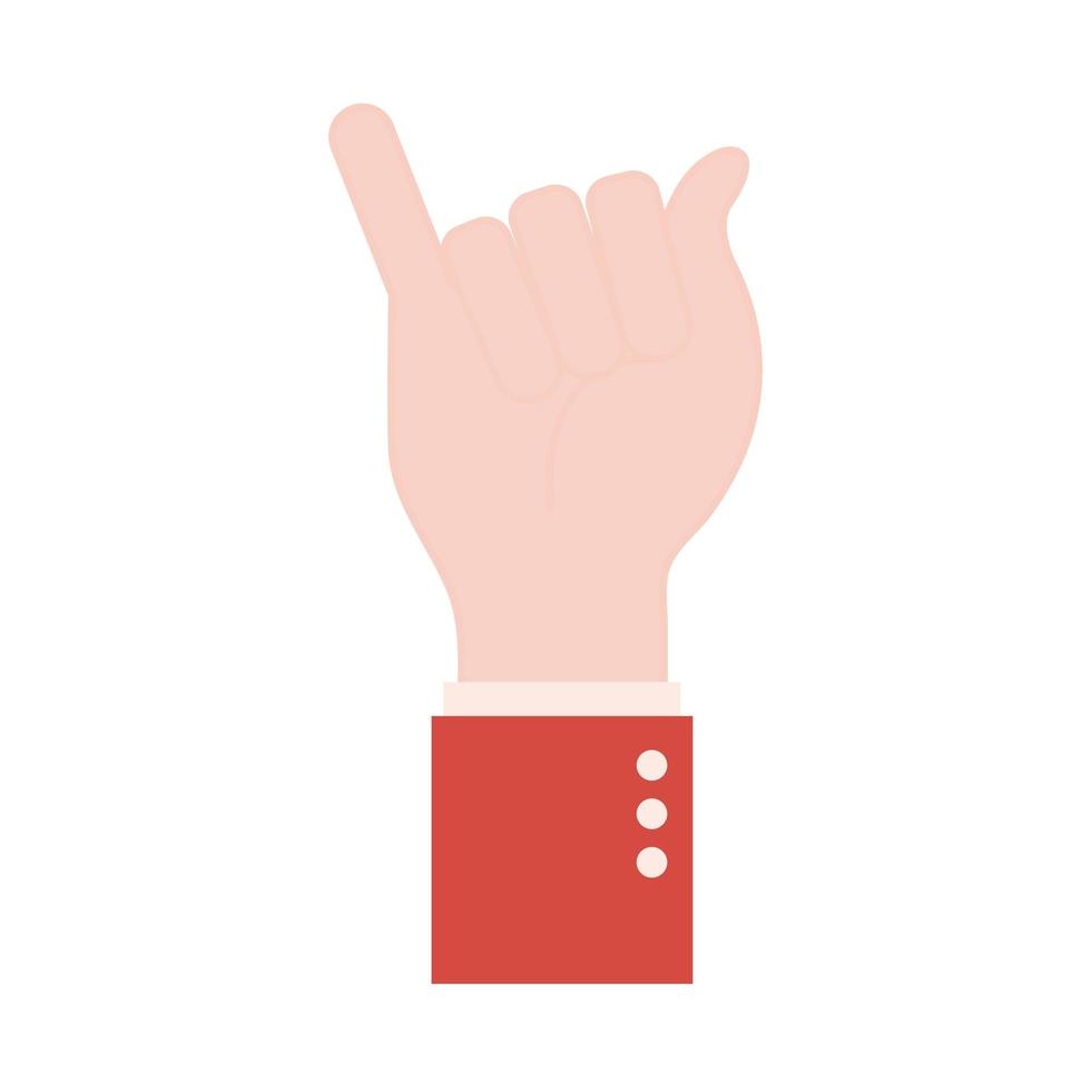 y hand sign language flat style icon vector design