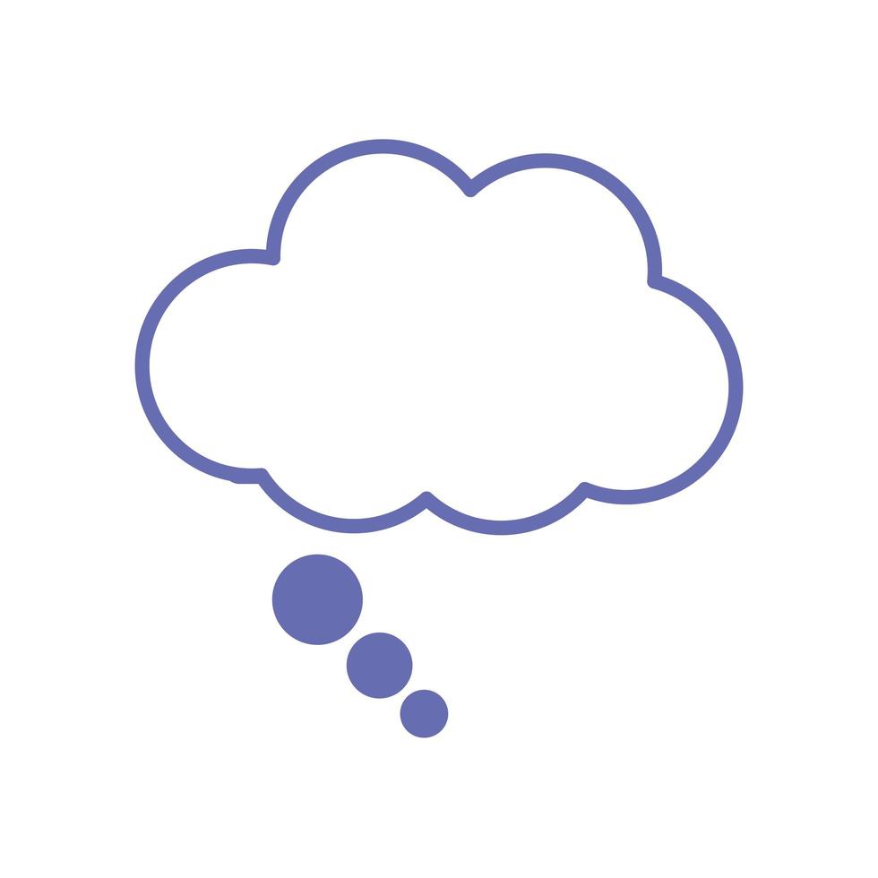 línea de burbuja de nube durmiente y diseño de vector de icono de estilo de relleno