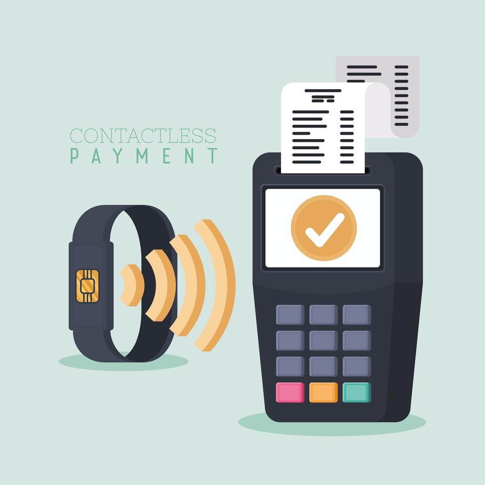 cartel of contactless payment vector
