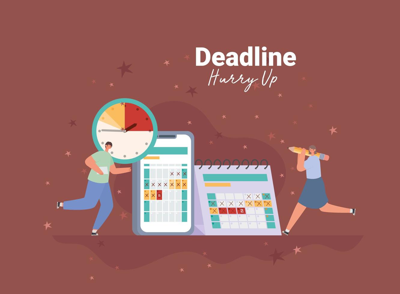 cute deadline poster vector