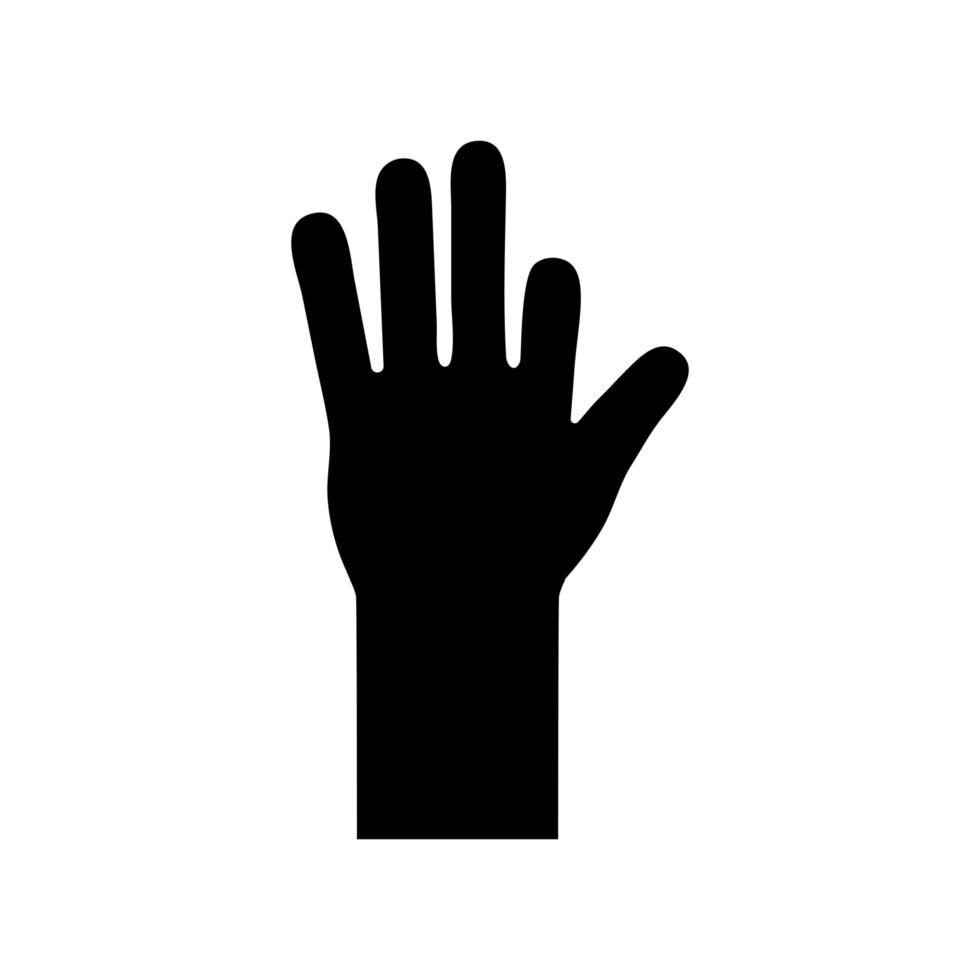 mano sin un diseño de vector de icono de estilo de silueta de dedo