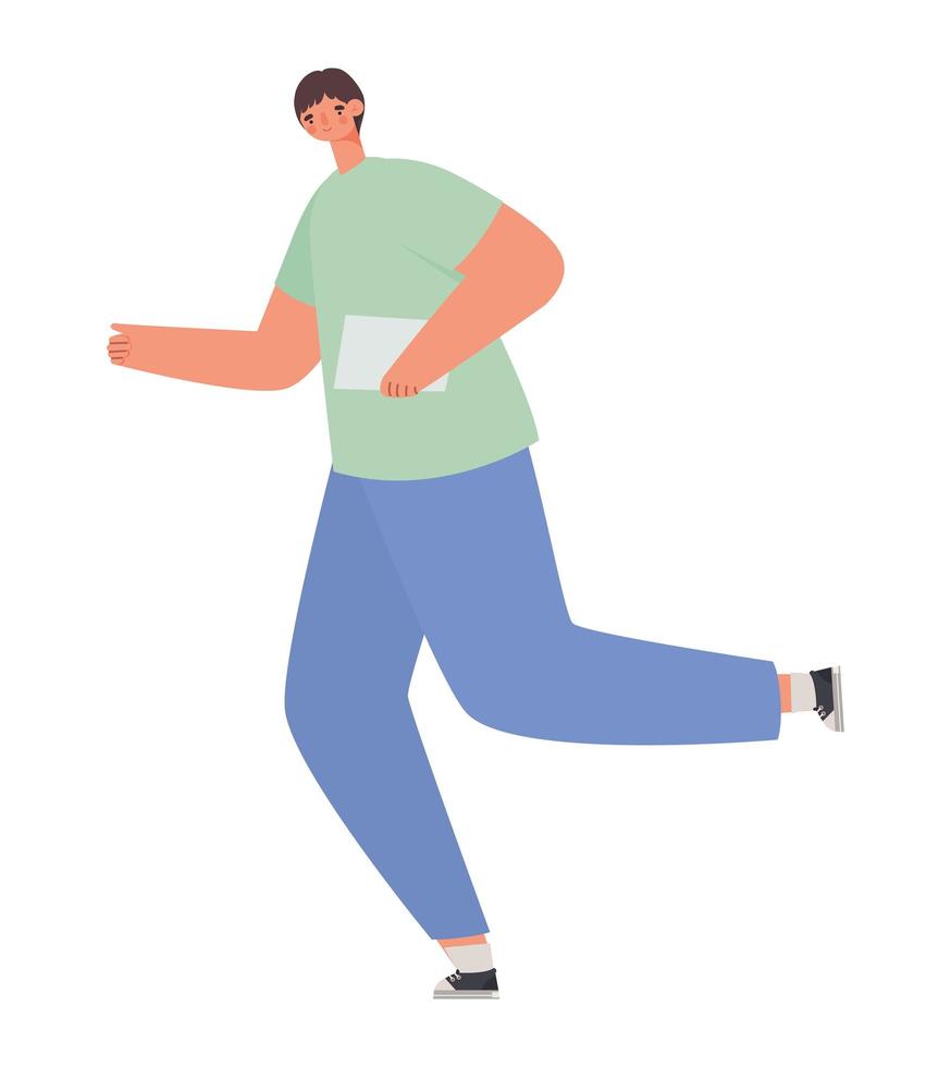 diseño de hombre corriendo vector