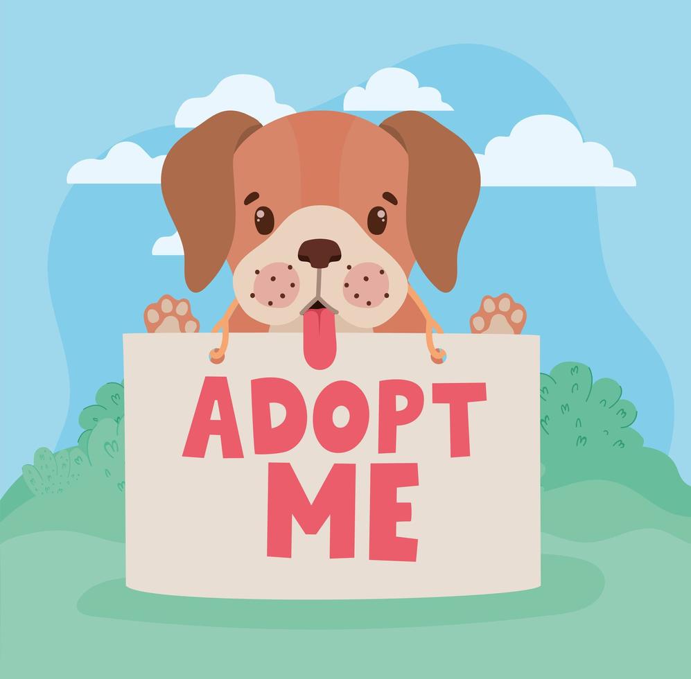 puppy with singboard vector