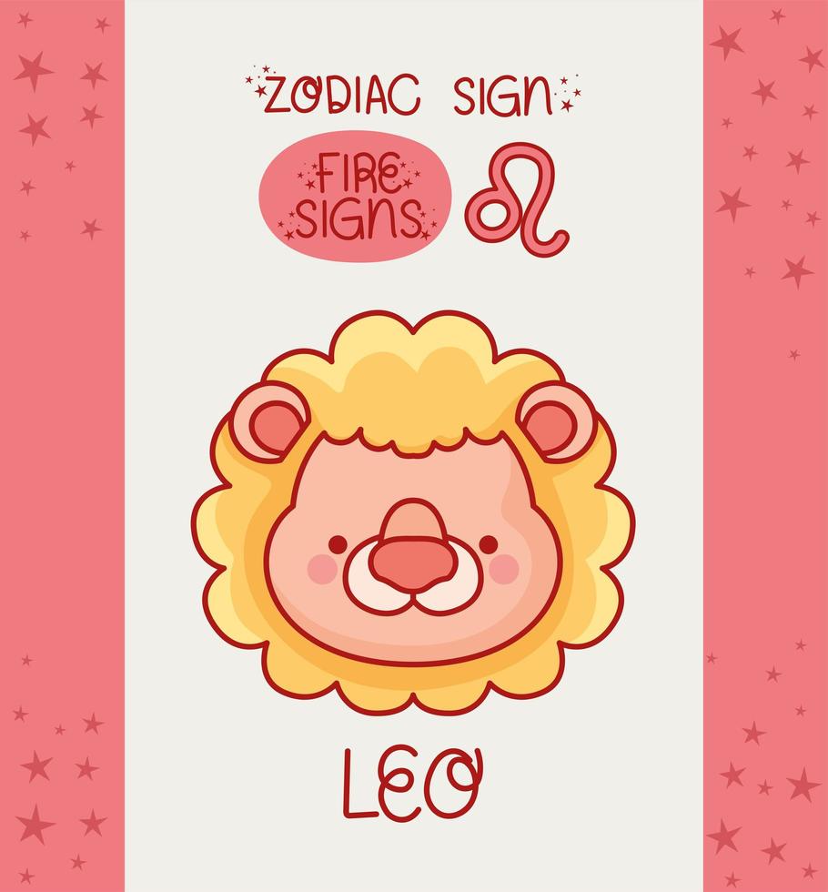 leo sign card vector