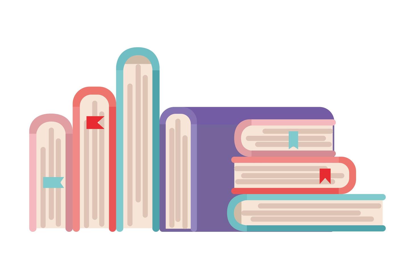 Isolated education books vector design