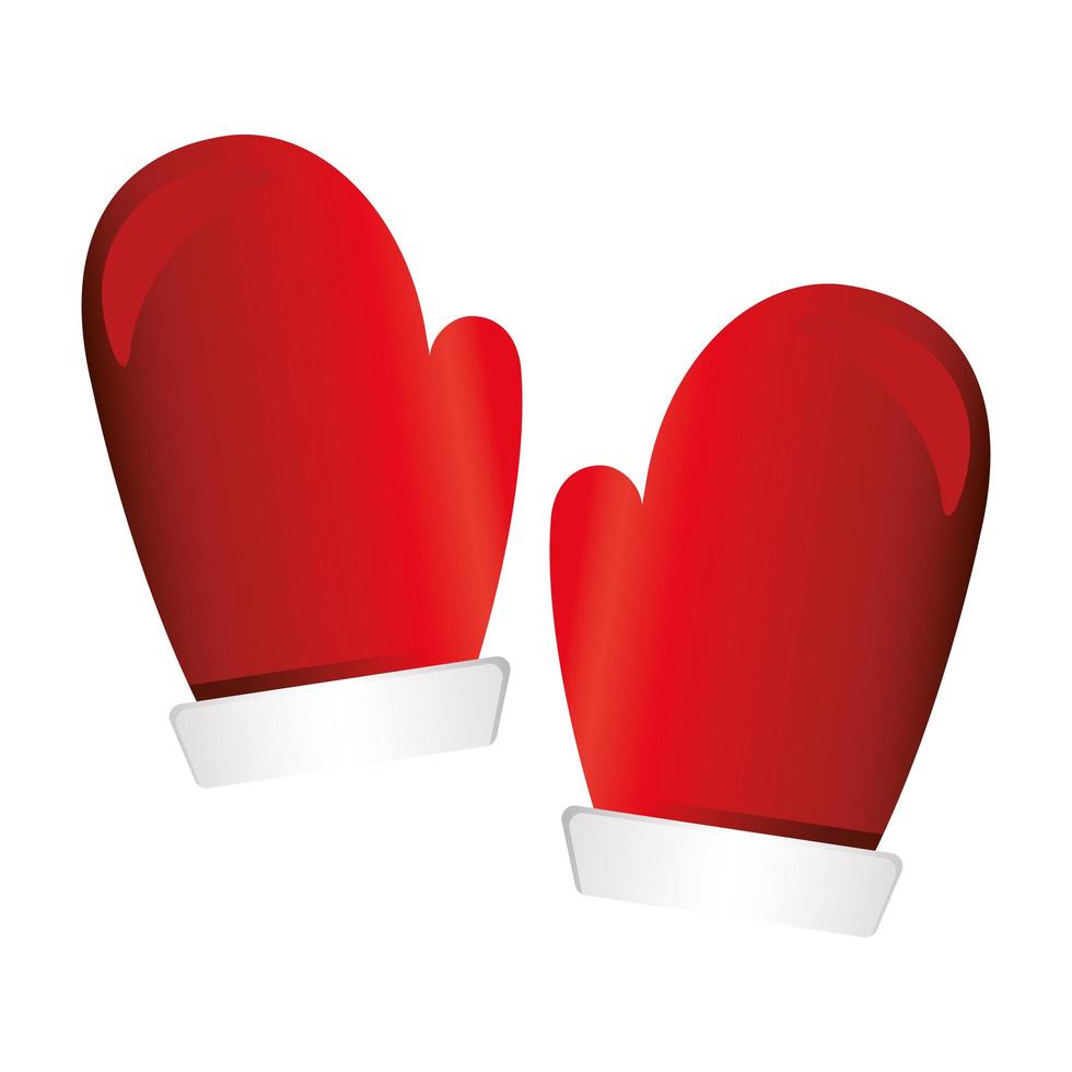 merry christmas santas gloves vector design