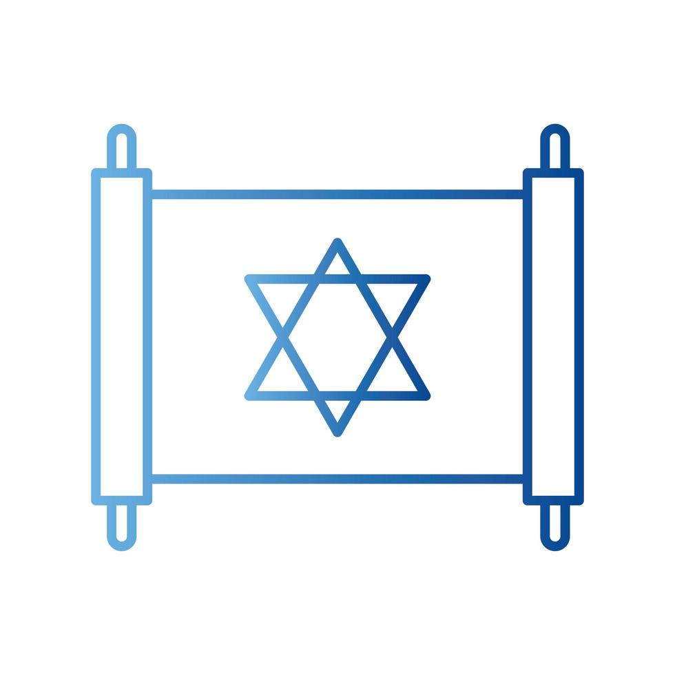 diseño de vector de icono de estilo degradado de torah judía