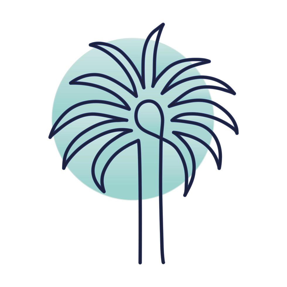 palmera con tallo, estilo de una línea vector