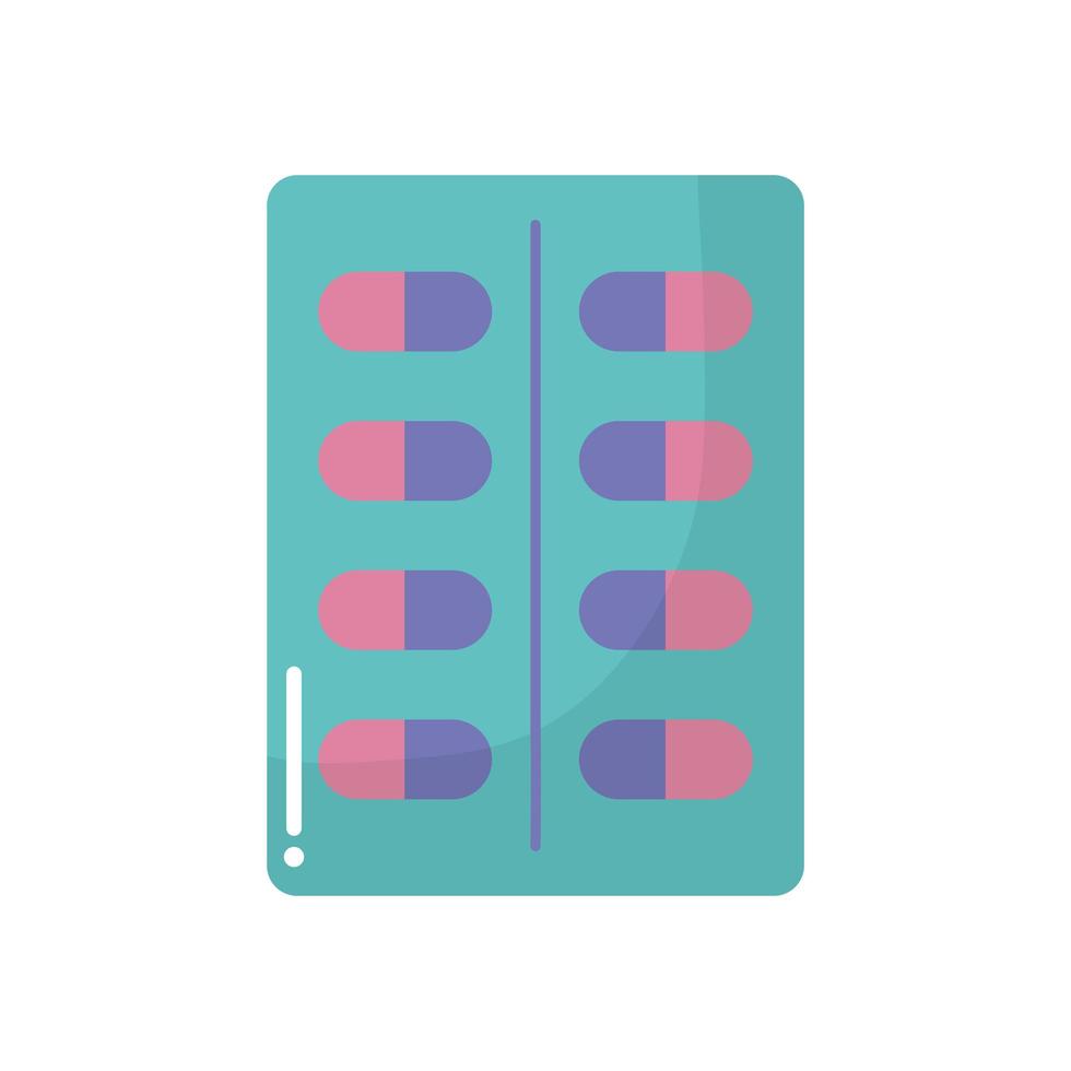 pill tablet with pink and purple pills vector