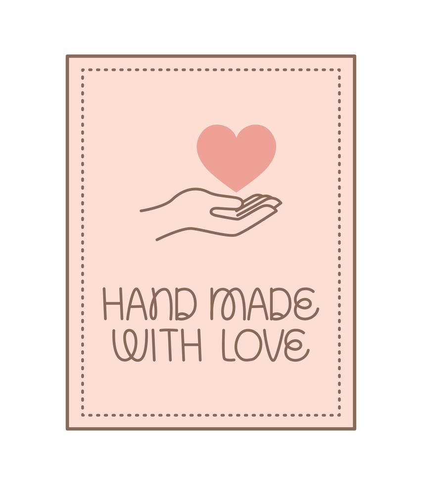 handmade with love card vector