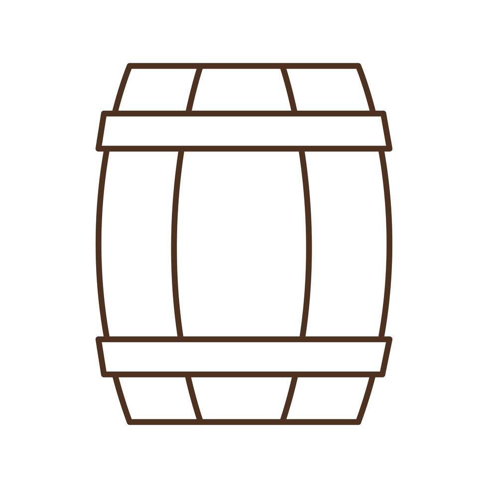 diseño de vector de icono de estilo de línea de barril de cerveza