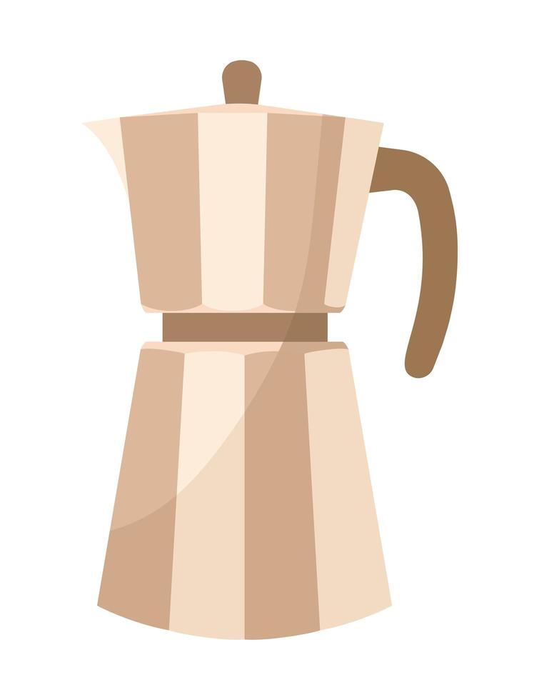 Cafetera moka en fondo blanco. vector