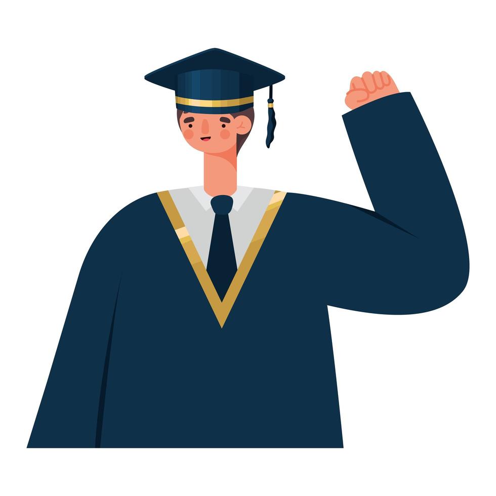 cute boy graduated vector