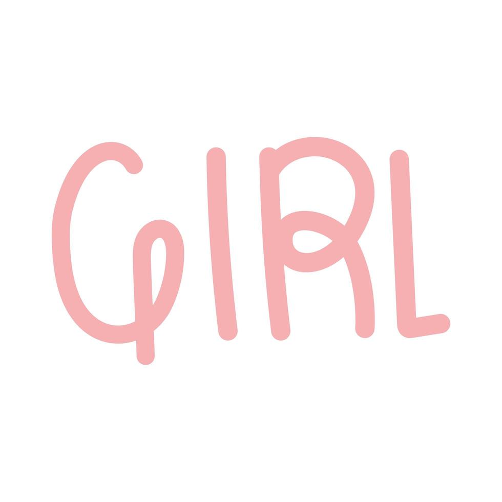 girl lettering illustration vector