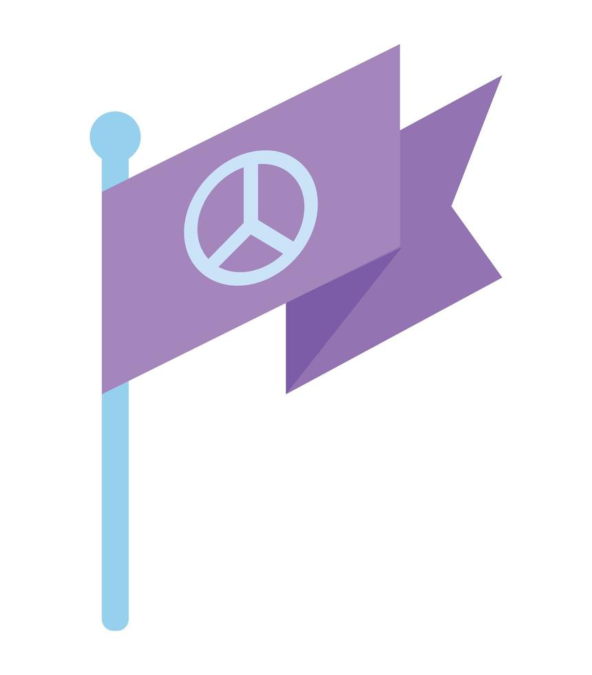 diseño de la bandera hippie vector