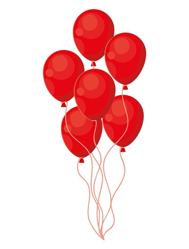 red balloons design vector