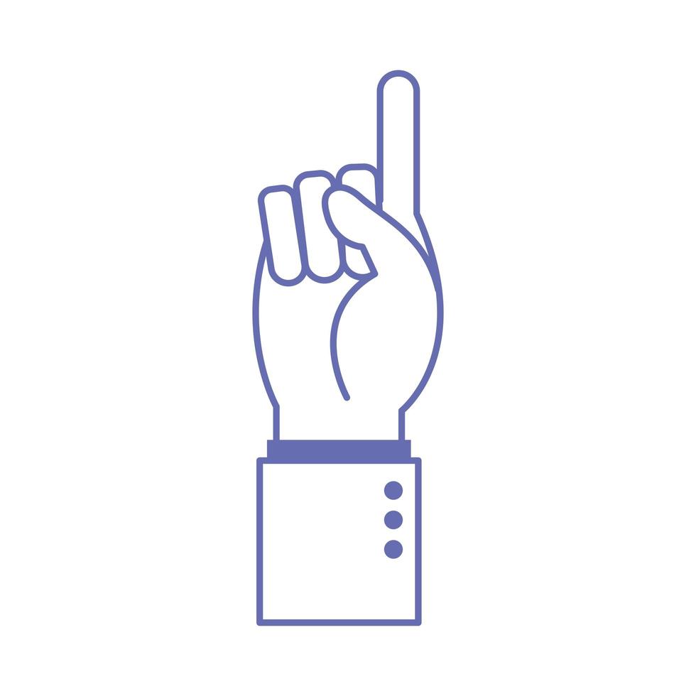 d hand sign language line and fill style icon vector design