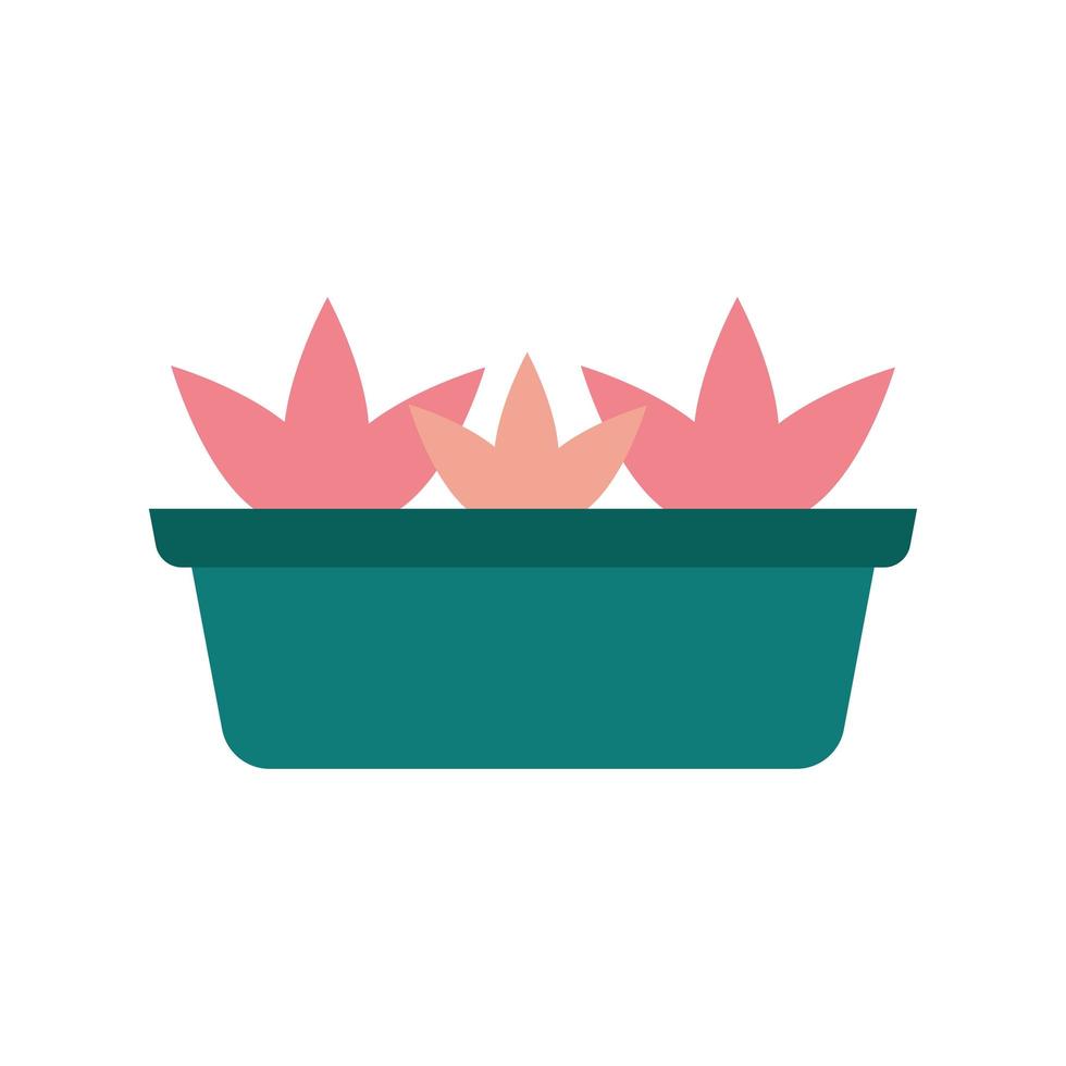 flowers inside pot flat style icon vector design