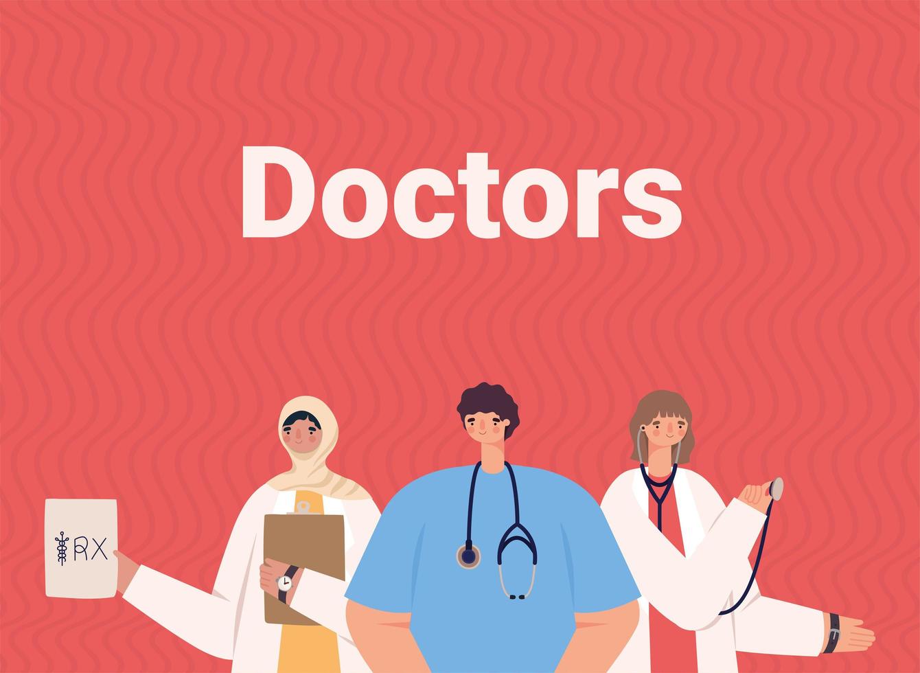 lindo cartel de doctores vector