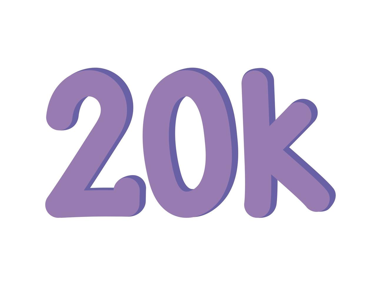 twenty thousand followers label vector