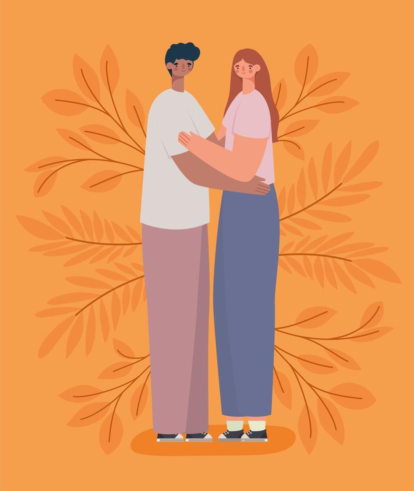 cute couple design vector
