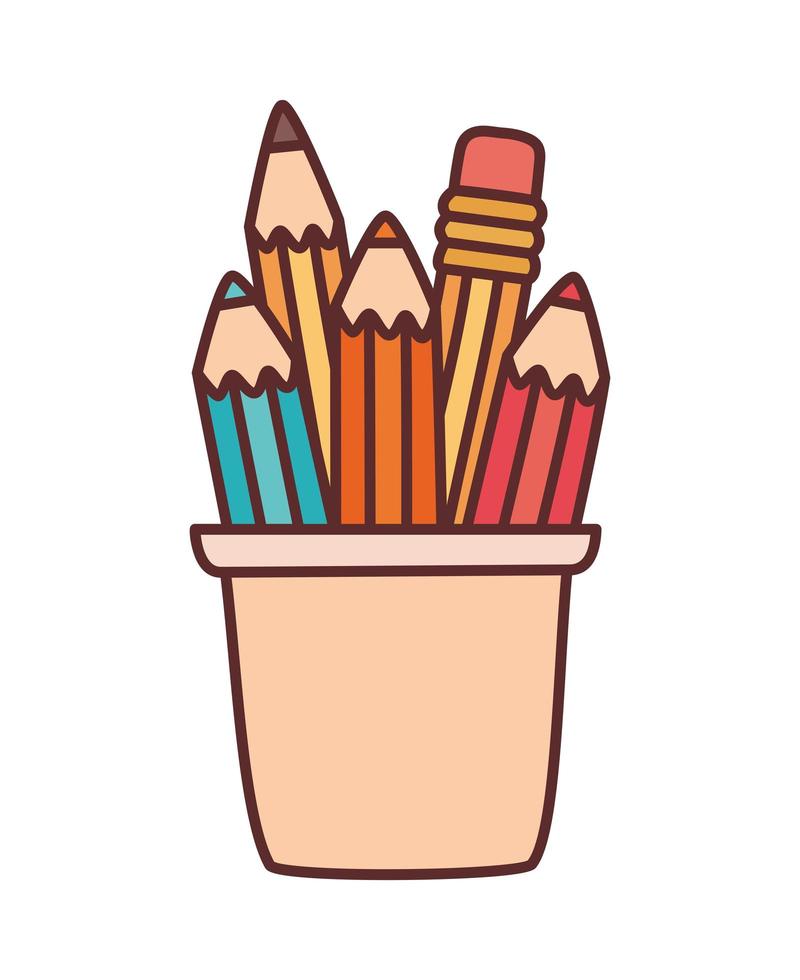 cup with pencils vector